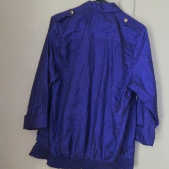 Vintage Purple Crinkle Jacket Size 8 - Picture 4 of 4